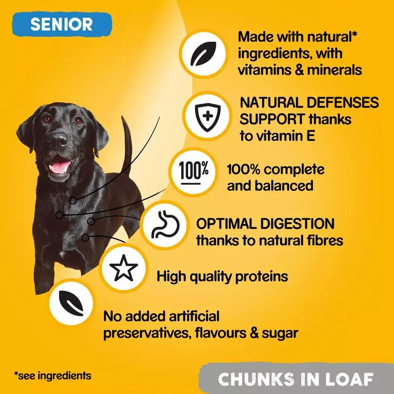 Pedigree Senior (24 x 400g) Wet Dog Food Tins Mixed Meat Selection in Loaf Dog Can 5