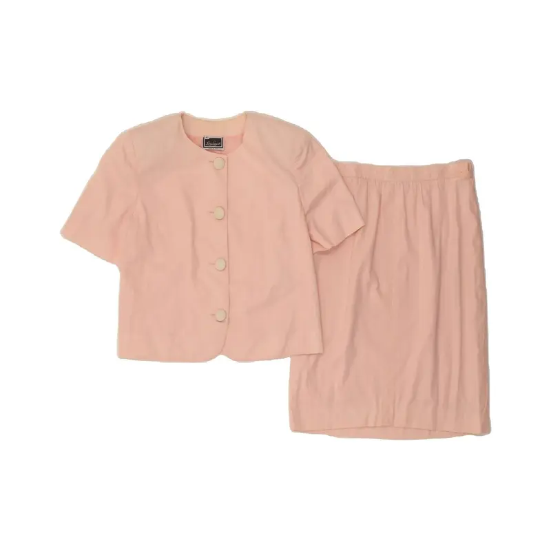 Pre-Owned Vintage LUISA SPAGNOLI Womens 4 Button 2 Piece Skirt Set IT 42 Medium W28  Pink 4