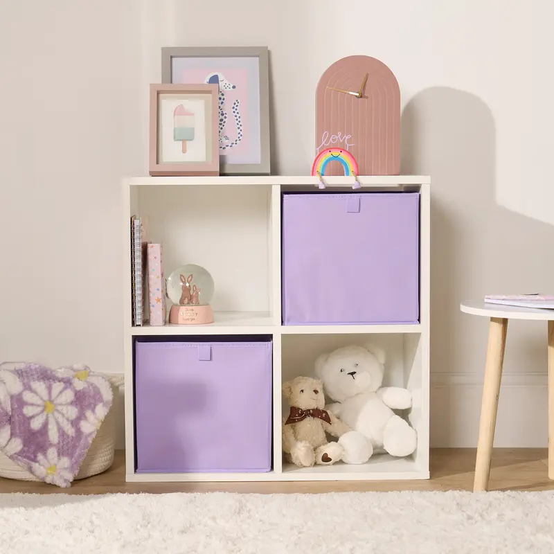 OHS Foldable Fabric Storage Boxes Collapsible Square Cube Organiser Multi Pack 0