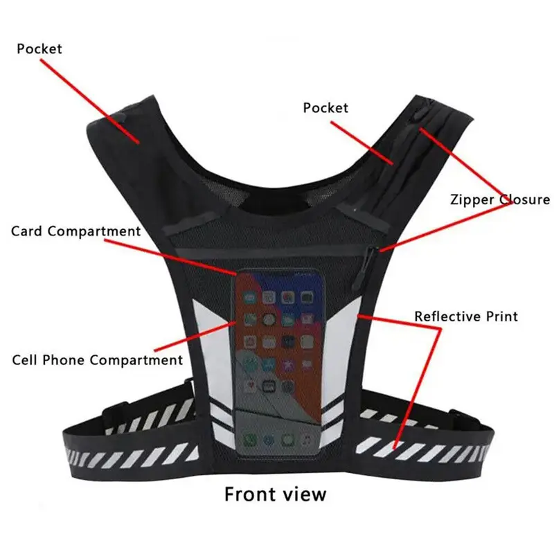 Cycling Running Hydration Pack - Comfortable Chest Water Bottle Holder & Phone Pouch - Breathable Sports Backpack for Men Women - UK 7