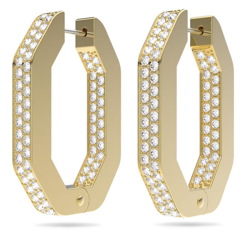 DEXTERA HOOP EARRINGS - WHITE/GOLD-TONE PLATED 1