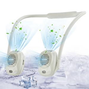 ROCKROSE Foldable Detachable Neck Fan - Skin-Friendly Silicone Strap, Clip-On for Clothes/Bag Straps, Dual-Side Strong Wind, 360° Cooling, No Hair Twisting, Non-Slip, Quick Charge, Long Lasting, Ideal Gift for Women/Dad/Birthday