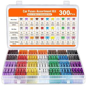 Car Blade Fuse Assortment Kit, 300pcs/set Mixed Car Blade Fuse with Storage Box, Universal Automotive  Body Repair Tool Accessories