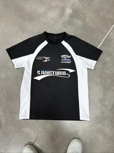 Men's Patchwork & Letter Print Short Sleeve Tee, Casual Regular Fit Round Neck T-Shirt for Summer, Fashion Men's Top for Daily Wear