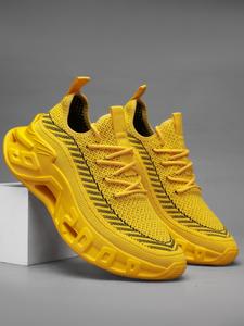 Men's Sporty Lace Up Mesh Breathable Sneakers, Casual Comfortable Lightweight Running Shoes, Trendy All-match Sneakers for Daily Wear, Closed