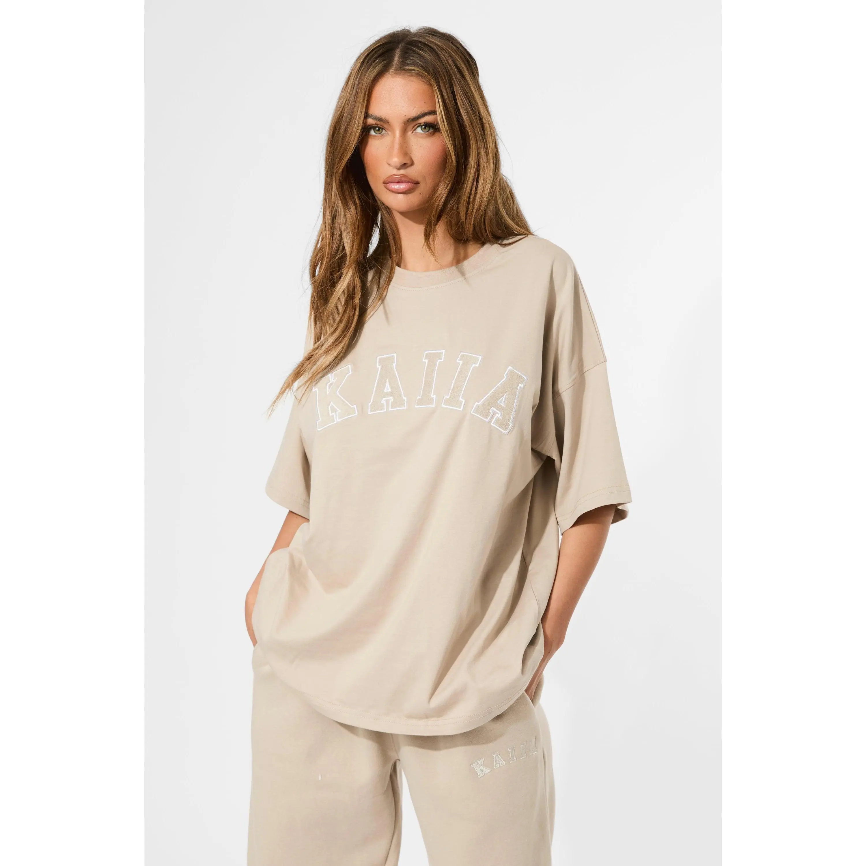 Kaiia Oversized T-shirt Stone