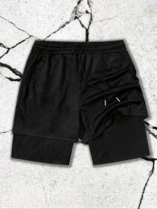 Men's Letter Print Two-piece Shorts, Casual Loose Fit Shorts for Summer, Fashion Men's Bottoms for Daily Wear