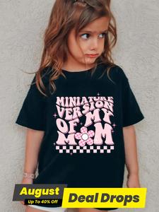 Toddler Girl's Graphic Round Neck Letter Print Tee, Casual Fashion Drop Shoulder Half Sleeve T-shirt for Daily Outdoor Wear, Kids Clothing for Summer, Cute Clothes, Children Tops, Funny Graphic Tees