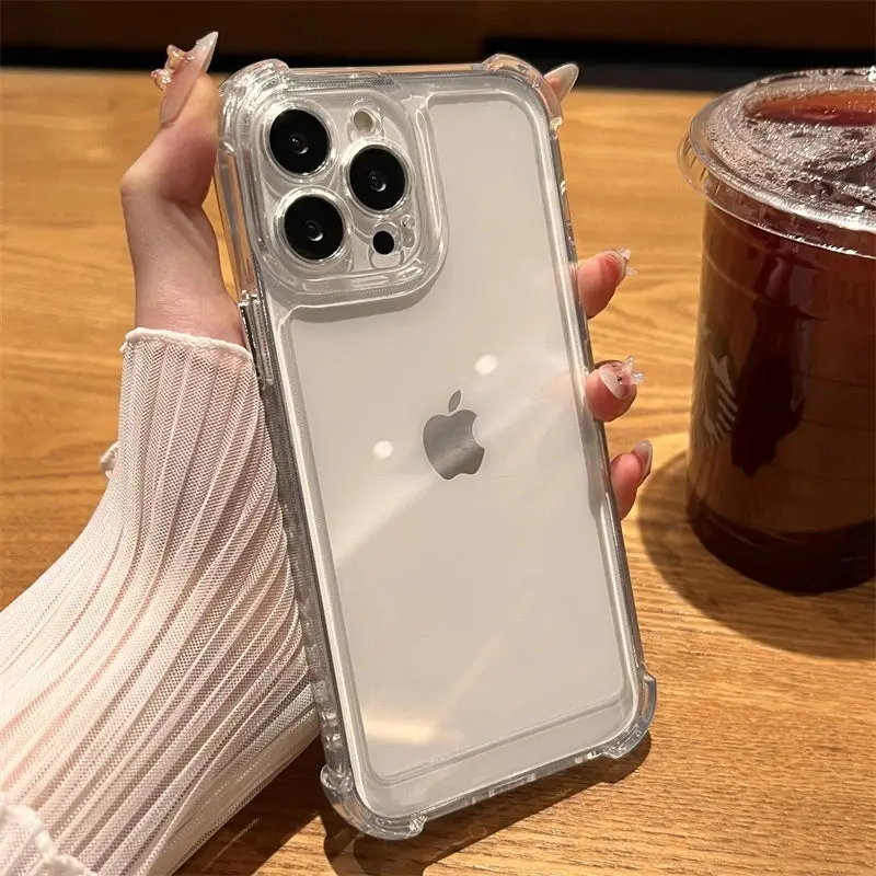 Luxury Shockproof Transparent Case for iPhone – Soft Bumper Protection & Sleek Design 3