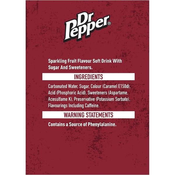 Dr Pepper Fizzy Drink 8 Pack – Bold Sparkling Fruit Flavour, 330ml Cans for Chilled Refreshment Anytime 3