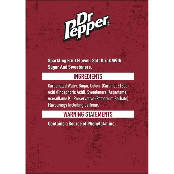Dr Pepper Fizzy Drink 8 Pack – Bold Sparkling Fruit Flavour, 330ml Cans for Chilled Refreshment Anytime 3