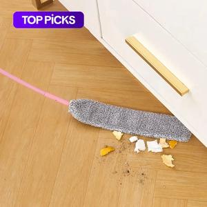 Long Handle Cleaning Broom, 1 Count Crevice Dust Cleaning Brush, Household Dust Sweeping Mop Cleaning Tool for Bedside, Sofa, Couch, Carpet, Home Care Supplies, Microfiber Duster #TOP PICKS