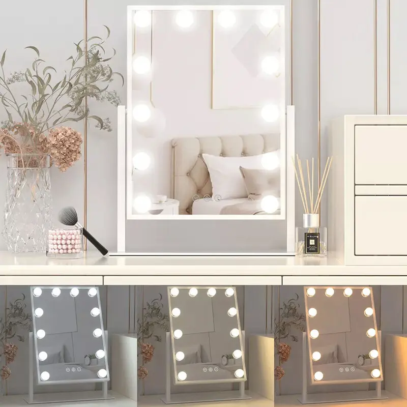 Professional Hollywood Style Vanity Mirror - 12 LED Lights with Dimmer - Glam Dressing Table Mirror for Makeup & Self Care UK 8