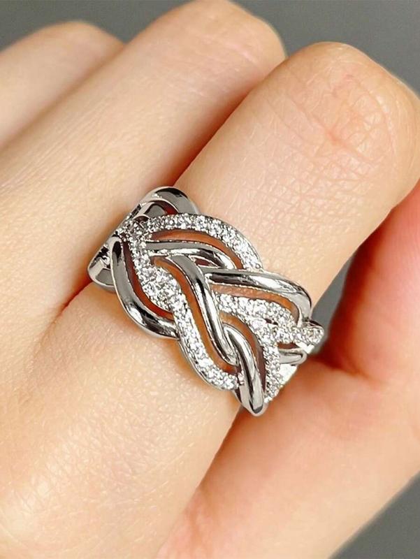 1pc Glamorous Cubic Zirconia Ring For Women For Valentine's Day Gift Wedding Jewelry,Mom,Mother,Mother's Day,Gift 5