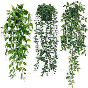 Artificial Hanging Plant for Room Decor, Faux Hanging Plant Vines, Portable Fake Ivy Vine, Artificial Ivy Leaves for Wedding Wall House Room Patio Indoor Outdoor Home Shelf Office Decor
