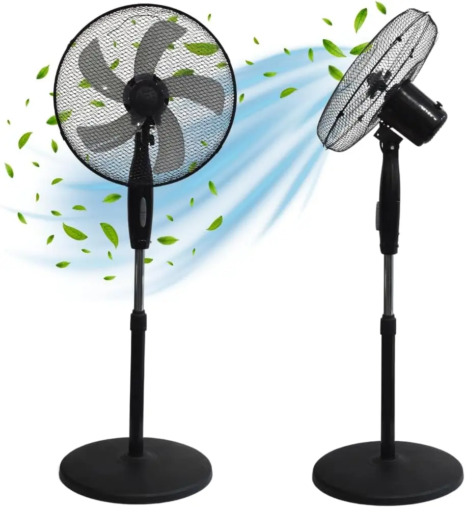 16” Pedestal Fan – 3-Speed Oscillating Standing Fan with Adjustable Height & Mesh Guard | Quiet Cooling Solution for Home & Office | 40W