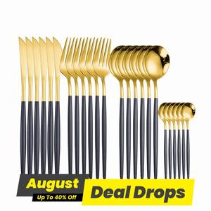 24pcs/set Stainless Steel Cutlery Set, Including Spoon, Fork, Knife, Dessert Spoon, Household Dinnerware Tableware Set for 6 People, Dad Gifts for Fathers Day, Best Friend Gifts, Dinnerware Service Set