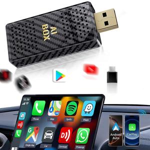 【Yurnlv】Mini Al Car Video Box, 3 in 1 Wireless CarPlay and Android Auto Adapter suitable for Factory wired CarPlay Cars