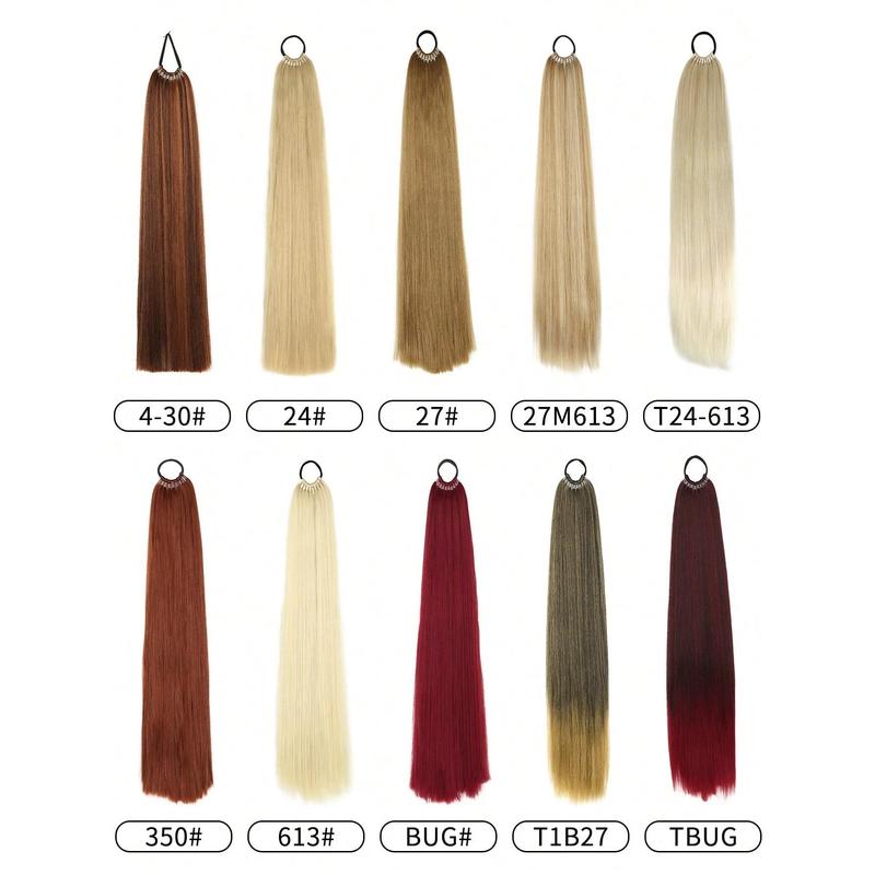 26 Inch/34 Inch Ponytail Extensions, Versatile Elastic Band Black Brown Gold Burgundy Ponytail Heat Resistant Extension For Women, Long Straight DIY Wrap Around Ponytail Soft Natural Synthetic Pony Tails For Christmas New Year Carnival Music Festival 1