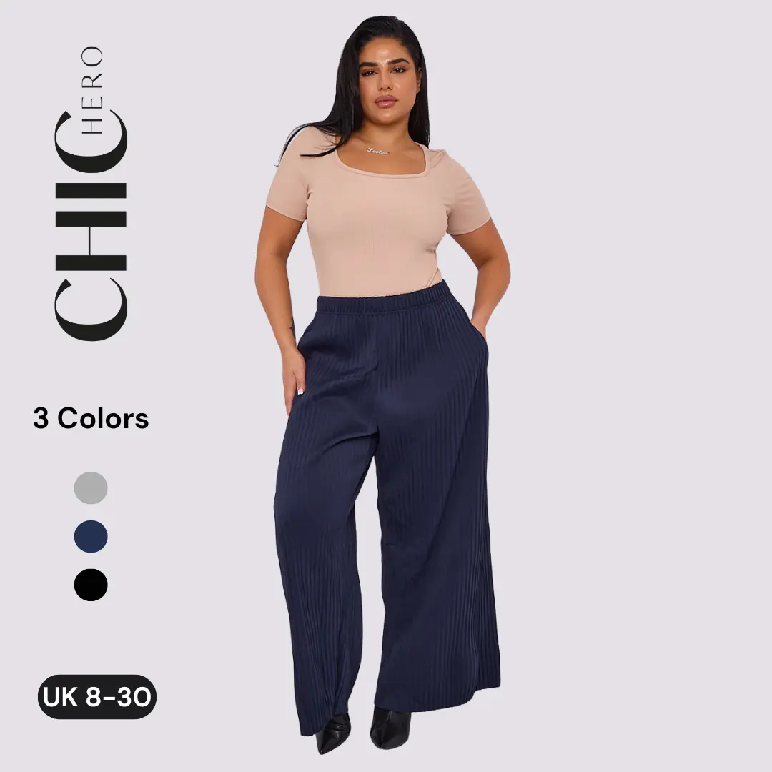 2025 Chichero Premium Nylon Knitted Thick Pleated Casual Trousers with Pockets