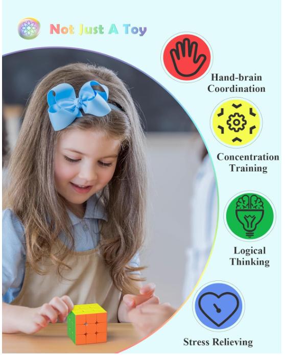 Product Introduction of Speed Cube- Fast Smooth Turning Solid Durable & Stickerless Frosted, Best 3D Puzzle Magic Cube Toy - Turns Quicker than Original for kids Gift & Adult & Children(3x3x3 Cube) 11
