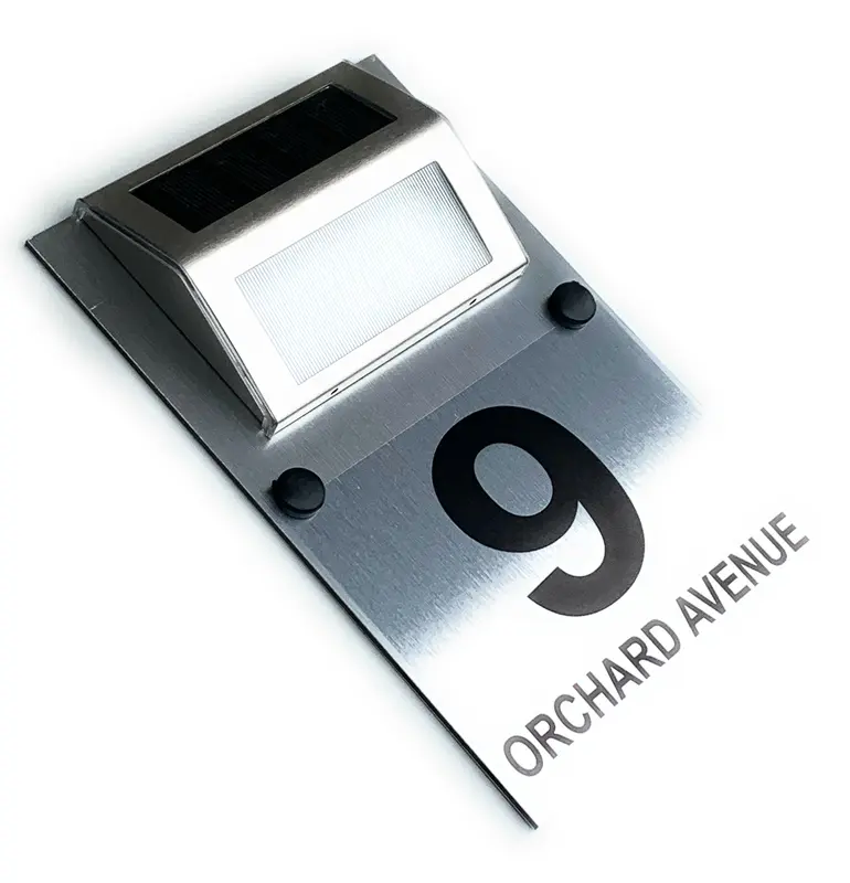 STYLISH LED SOLAR HOUSE SIGN PLAQUE DOOR NUMBER STREET NAME CUSTOMISED SIGN 4