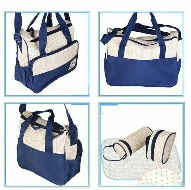 Large 5pcs Mummy Handbag Diaper Bags Set Shoulder Baby Nappy Changing Bag Travel 2