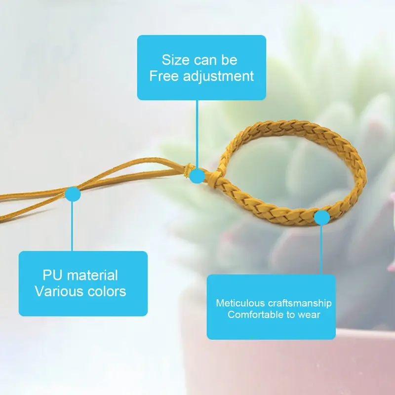 Mosquito Repellent Bracelet 12 Pack, Adjustable Leather Deet-Free Bands 8