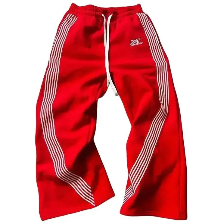 New Casual Loose Straight-Leg Trousers And Striped Pants For Men, A Summer Street Hip-Hop Style 5