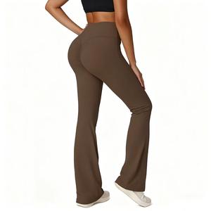 Women's Solid Color Flared Leggings, Casual Comfortable High Waist Flared Pants Suitable for Yoga Gym Workout, Women's All-Season Bottoms, Fashion Sportswear, Yoga Wear, Fitness Pants, Yoga Training Pants, Soft Leggings
