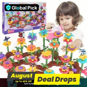 Flower Garden Building Stem Toys, 1 Set Christmas Gardening Pretend Gift for Kids Toys, Educational Activity Garden Playset, Motor Skills Training & Color Recognizing Montessori Toys, Stem Building Blocks, Creative Building Blocks, Crafts