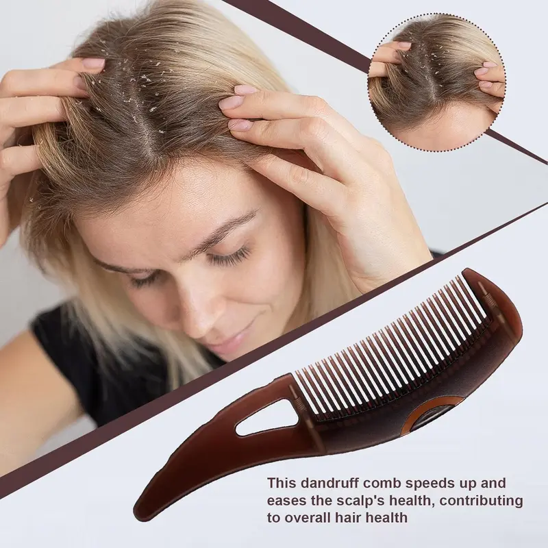 Dandruff Comb, Scalp Comb for Dandruff Removal, Hollow Tooth Comb for Better Hair Quality for Women Men (1PCS) 0