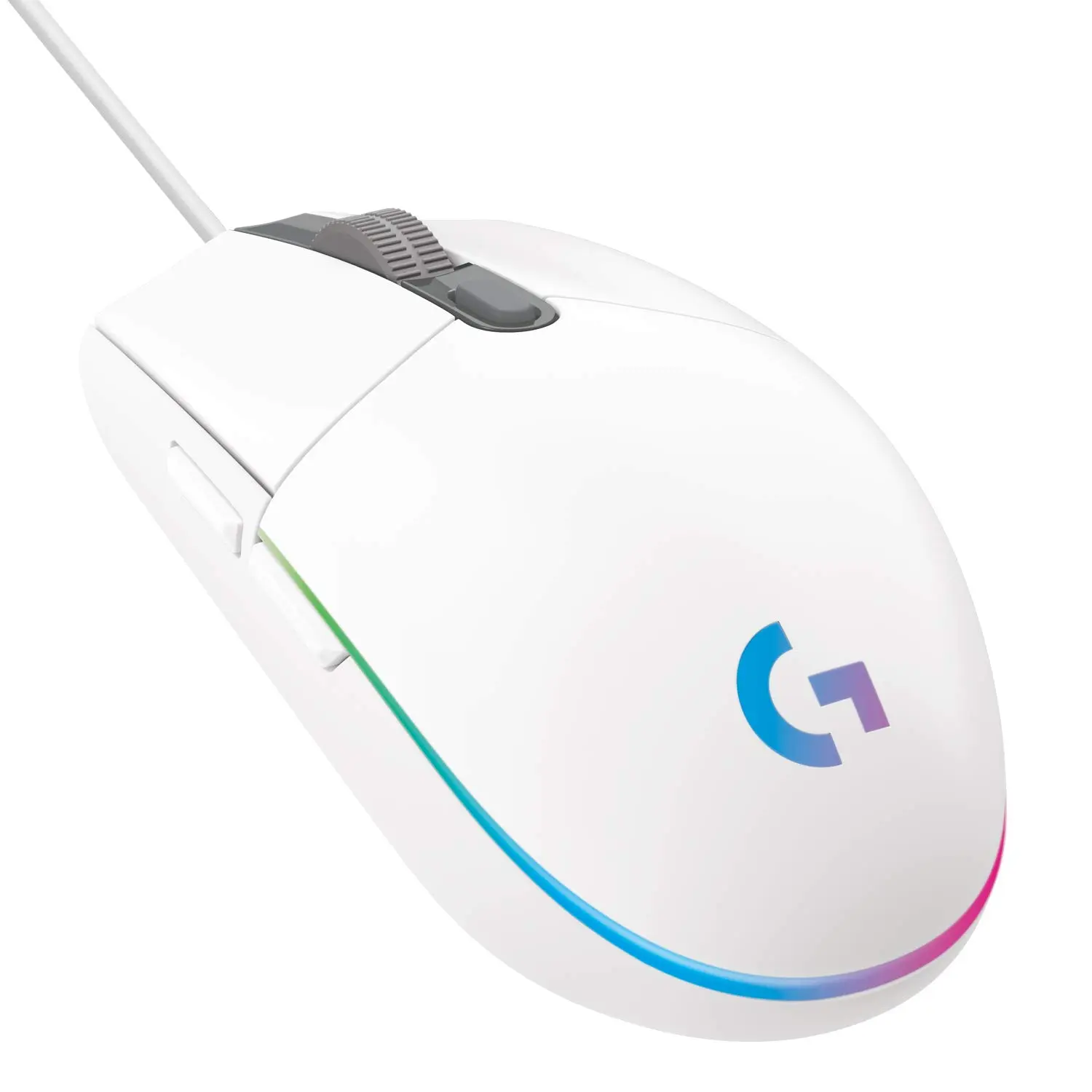 Logitech G203 LIGHTSYNC Gaming Mouse with Customizable RGB Lighting, 6 Programmable Buttons, Gaming Grade Sensor, 8K DPI Tracking, Lightweight - White