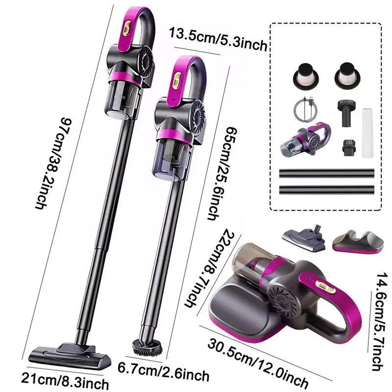 4 in 1 Stick Handheld Vacuum Cordless Vacuum Cleaner For Carpet Floor Pet Hair 8