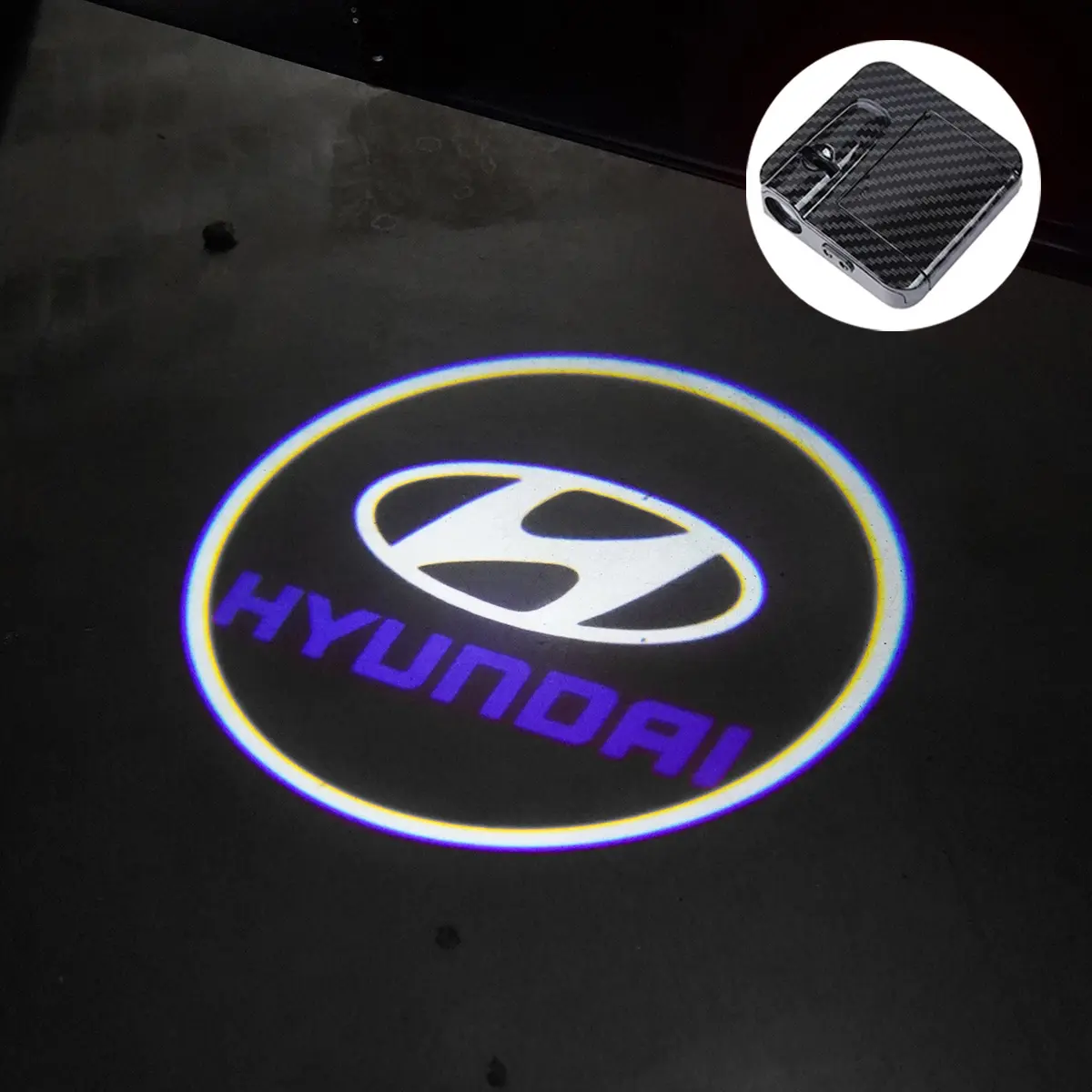 2Pcs LED Car Door Welcome Lights Projector For Hyundai Tucson Certa HB20 2015 2017 2018 2019 Auto Emblem Sticker Accessories