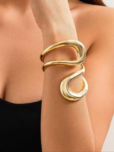 Women's Temperament Geometric Design Cuff Bangle, All-match Jewelry for Women for Party, Daily Clothing Decor, Exquisite Jewelry for Birthday Gift, Elegant Minimalist Bangle