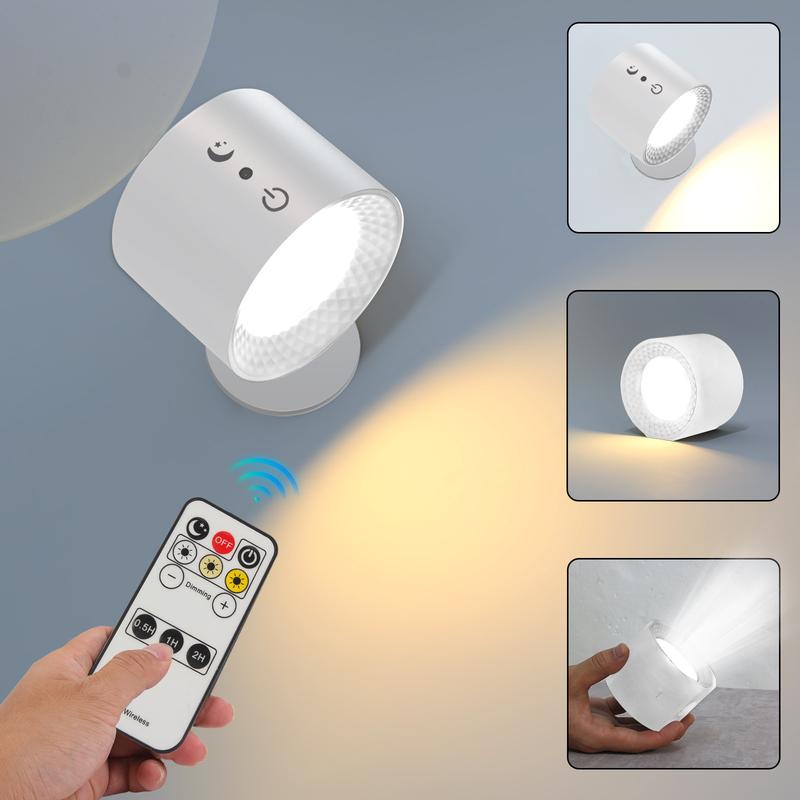 USB Rechargeable Smart LED Wall Light, 1/2 Counts RGBNlight Light with Remote Control, 360° RotatableSpotlight for Bedroom, Bedslde, Display Wall, Cabinet,Hallway, Game Room 5