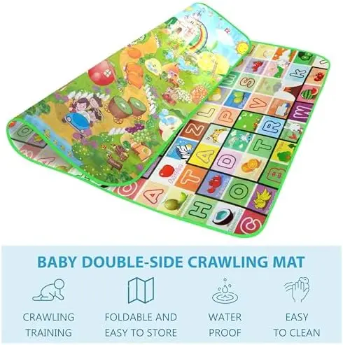 2 Sided 200X180cm Kids Crawling Educational Game Soft Foam Picnic Carpet Play Mat fisher price  monkey  playmat 3