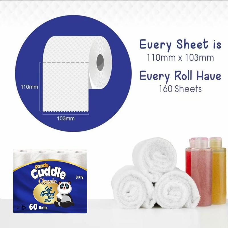 New Customer Offer! 120 Non-Scented Softesse Cuddle Tissue Paper Quilted 3 PLY Toilet rolls- Wipes Sheets Pack 3