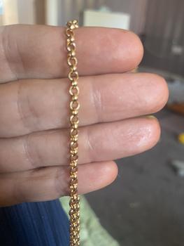 Product Review of Unisex's necklace 9 carat 9k Yellow gold plated men women Rolo belcher chain necklace. All sizes , width=3mm , clasp style uk seller teens kids adults X-Large adults from V**🐾 0