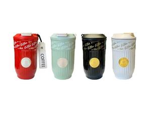 Findfashion Steel Coffee Travel Cup Tumbler With Retro Ribbed Design And Strap For Travel,Outdoor