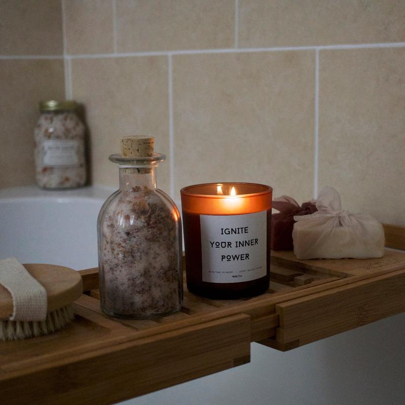 Amber Frosted Glass Empowering Candle 3