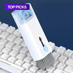 portable 7-in-1 keyboard cleaning tool, multifunctional dust removal brush for smartphone, earphone, computer, laptop, watch, camera, lens, durable, handy