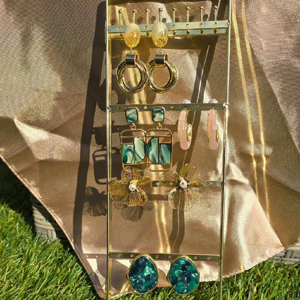 Golden Hour Emerald Bloom Luxury Earring Collection