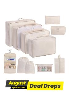 Portable Travel Storage Bag Set, Back To School, Travel Essentials, Travel Cosmetic Storage Bag Set for Clothing & Shoes & Underwear, Perfect for Luggage and Suitcase Packing, Travel Organizer Bag, Travel Packing Cubes Accessories