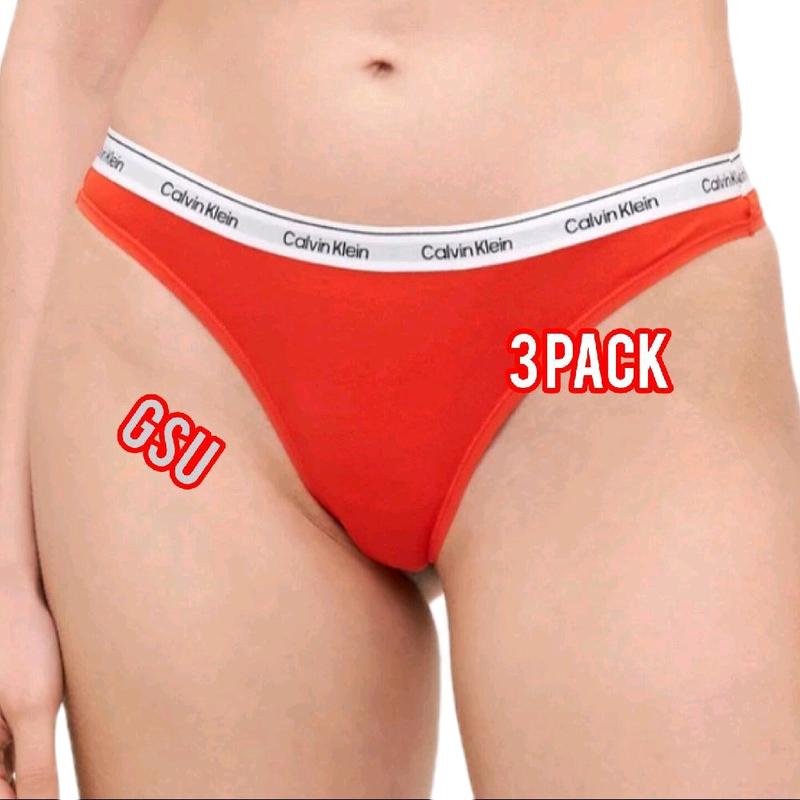 Calvin Klein Women's Red Thong Panties - Pack of 3 - Womenswear Underwear Comfort 2