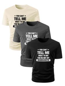 Men's Slogan Print Round Neck Tee, Regular Fit Casual Short Sleeve T-shirt for Daily Wear, Men's Top for All Seasons