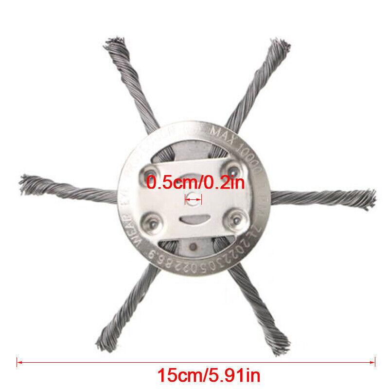 Steel Wire Wheel Grass Trimmer Head, Lightweight Lawn Mower Attachment, Electric Weed Eater Edger Tool for Garden Landscaping, Circular, Parts 3