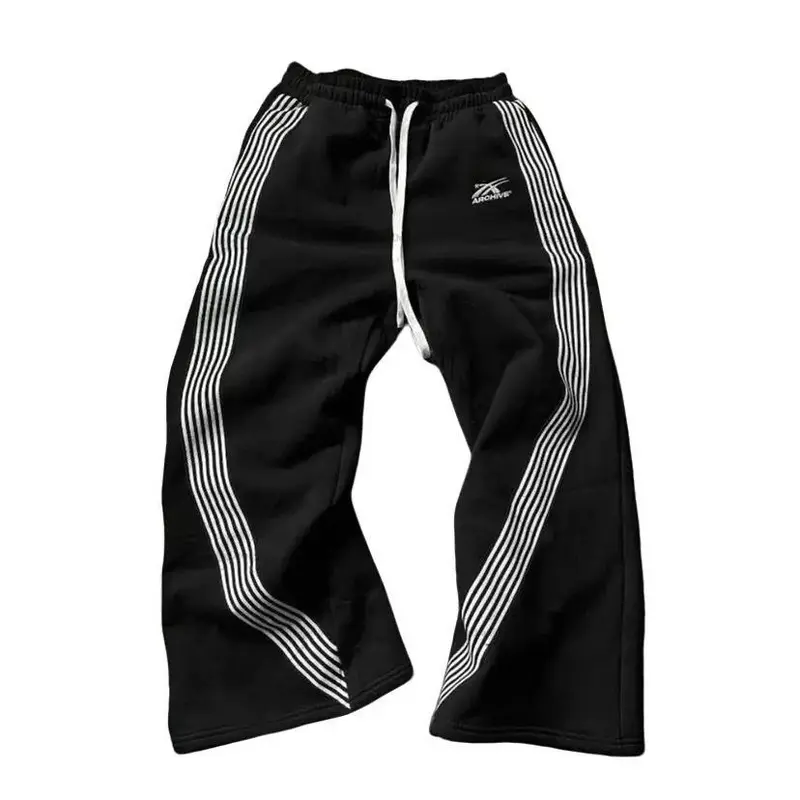 New Casual Loose Straight-Leg Trousers And Striped Pants For Men, A Summer Street Hip-Hop Style 3