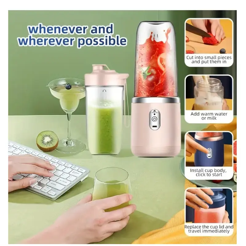 USB Rechargeable Portable Electric Juicer Cup Fruit Blender Maker Bottle Mixer 2